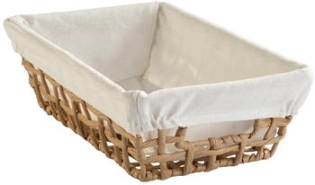 Home4You Aufbewahrungskorb B 30 cm 30 x 20 cm Beige Braun Draht Papier mit Stoffeinsatz