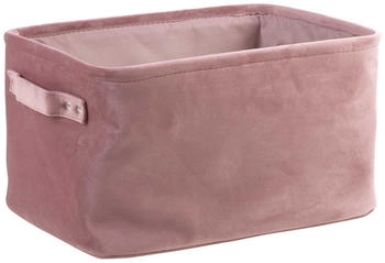 Home4You Aufbewahrungskorb 36 x 26 cm Rosa Samt mit Griffen