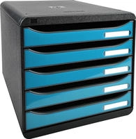 Exacompta Schubladenbox 3097282D, Big Box Plus, A4, Kunststoff, 5 F&auml;cher, offen,