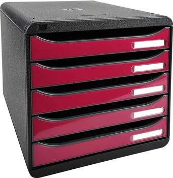 Exacompta Schubladenbox BIG-BOX PLUS 3097284D 5Sch. glo/himbeer