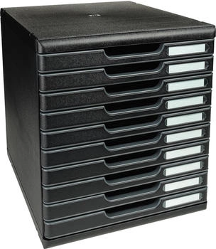 Exacompta Schubladenbox Modulo 302414D A4+ 10Schübe sw/sw