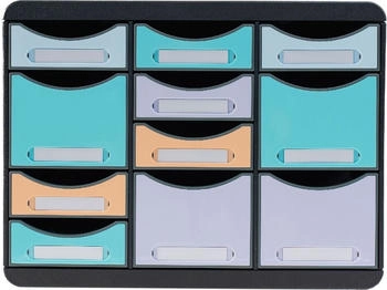 Exacompta Schubladenbox STORE-BOX MULTI 3132796D 11Sch&uuml;be aquarel