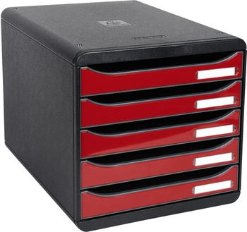 Exacompta Schubladenbox BIG-BOX PLUS 3097218D 5Sch. glo/karminrot