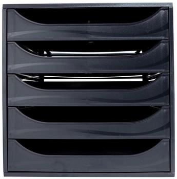 Exacompta Schubladenbox Ecobox 229014D A4+ 5Schübe offen sw/sw