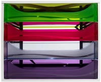Schubladenbox Ecobox A4+ 4Sch&uuml;be offen gr/harlek