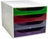 Exacompta Schubladenbox Ecobox 228699D A4+ 4Schübe offen gr/harlek