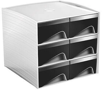 CEP 6 x CEP Aufbewahrungsbox Mycube 6 kleine Schubfächer schwarz/grau