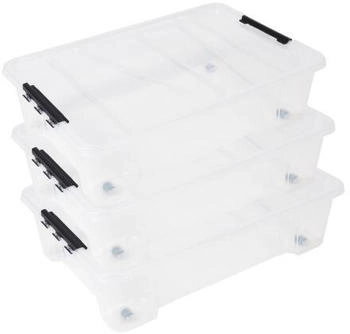 Ondis 3x Unterbettbox Rollerbox Jolly 25 transparent