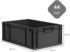 Proregal SuperSparSet 4x Eurobox Nextgen Grip Mit Scharnierdeckel Und Gelben Verschlüssen HxBxT 22x40x60cm 44 Liter Schwarz Griffe Geschlossen