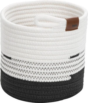 Kela Aufbewahrungskorb Ø 18 cm HEDDA Weiß Schwarz Ø 18 cm Stoff