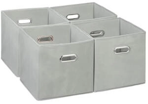 Relaxdays Aufbewahrungsbox im 4er Set Grau ilber