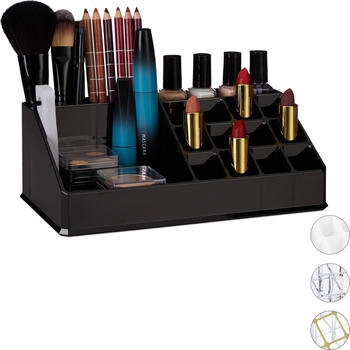Relaxdays Kosmetikorganizer Acryl Schwarz