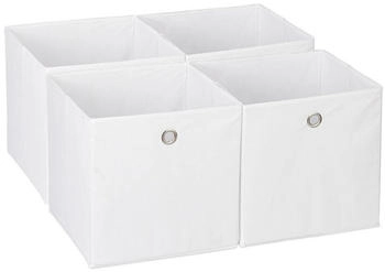 Relaxdays Aufbewahrungsbox im 4er Set Weiß ilber