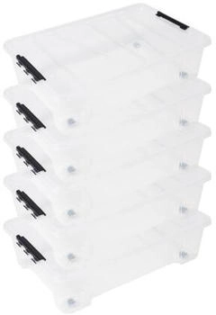 Ondis 5x Unterbettbox Rollerbox Jolly 25 transparent