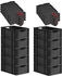 Proregal SuperSparSet 10x Eurobox Nextgen Grip Mit Scharnierdeckel Und Roten Verschlüssen HxBxT 22x40x60cm 44 Liter Schwarz Griffe Offen