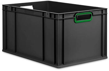 Proregal Eurobox Nextgen Color HxBxT 32x40x60cm 65 Liter Griffe Grün Offen Schwarz Eurobehälter Transportbox Transportbehälter