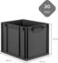 Proregal SuperSparSet 4x Eurobox Nextgen Grip Mit Auflagedeckel Und Blauen Verschlüssen HxBxT 32x30x40cm 30 Liter Schwarz Griffe Geschlossen