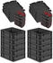 Proregal SuperSparSet 10x Eurobox Nextgen Grip Mit Scharnierdeckel Und Roten Verschlüssen HxBxT 12x30x40cm 11 Liter Schwarz Griffe Geschlossen