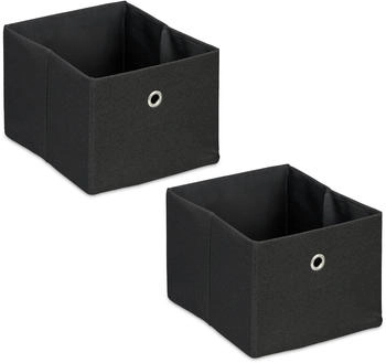 Relaxdays Aufbewahrungsbox im 2er Set Schwarz ilber