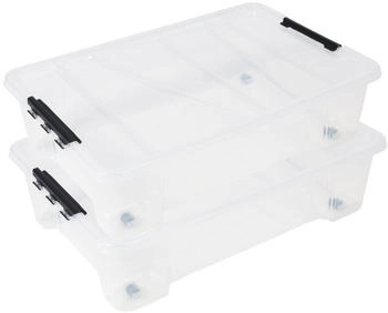Ondis 2x Unterbettbox Rollerbox Jolly 25 transparent