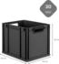 Proregal SuperSparSet 10x Eurobox Nextgen Grip Mit Scharnierdeckel Und Schwarzen Verschlüssen HxBxT 32x30x40cm 30 Liter Schwarz Griffe Offen