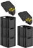 Proregal SparSet 5x Eurobox Nextgen Grip Mit Auflagedeckel Und Gelben Verschlüssen HxBxT 32x30x40cm 30 Liter Schwarz Griffe Offen