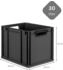 Proregal SparSet 5x Eurobox Nextgen Grip Mit Auflagedeckel Und Gelben Verschlüssen HxBxT 32x30x40cm 30 Liter Schwarz Griffe Offen