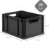 Proregal SuperSparSet 10x Eurobox Nextgen Grip Mit Scharnierdeckel Und Schwarzen Verschlüssen HxBxT 22x30x40cm 20 Liter Schwarz Griffe Offen