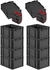 Proregal SuperSparSet 8x Eurobox Nextgen Grip Mit Scharnierdeckel Und Roten Verschlüssen HxBxT 22x30x40cm 20 Liter Schwarz Griffe Geschlossen