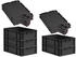 Proregal SuperSparSet 5x Eurobox Nextgen Grip Mit Scharnierdeckel Und Schwarzen Verschlüssen HxBxT 17x40x60cm 34 Liter Schwarz Griffe Geschlossen