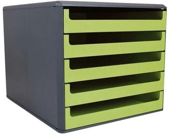 B&ouml;ttcher-AG Schubladenbox A4 5 F&auml;cher offen verde / anthrazit