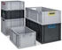 Proregal SuperSparSet 10x Eurobox Nextgen Grip Mit Scharnierdeckel Und Schwarzen Verschlüssen HxBxT 17x40x60cm 34 Liter Schwarz Griffe Geschlossen