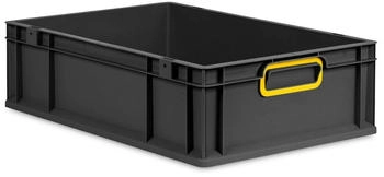 Proregal Eurobox Nextgen Color HxBxT 17x40x60cm 34 Liter Griffe Gelb Geschlossen Schwarz Eurobeh&auml;lter Transportbox Transportbeh&auml;lter