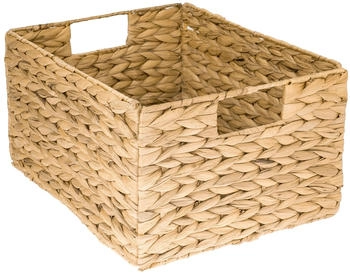 HMF Aufbewahrungskorb Faltbarer Korb Geflochten Wasserhyazinthe Seegras 36 x 28 x 20 cm