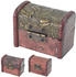 HMF 6415-108 Schatztruhe 3er Set Schatzkiste Holzkiste Ringbox 8 x 5 x 6 cm Hochzeitsgeschenk