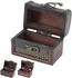 HMF 6415-108 Schatztruhe 3er Set Schatzkiste Holzkiste Ringbox 8 x 5 x 6 cm Hochzeitsgeschenk