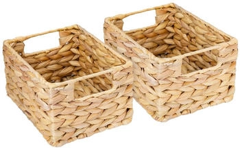 HMF Aufbewahrungskorb Korb Geflochten Wasserhyazinthe Seegras Größe S 22 x 17 x 12 cm