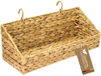 HMF Hängekorb Geflochten Nachwachsende Wasserhyazinthe Aufbewahrungskorb 40 x 15 x 15 cm