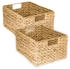 HMF Aufbewahrungskorb Faltbarer Korb Geflochten Wasserhyazinthe Seegras 36 x 28 x 20 cm 2er Set