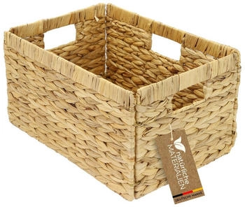 HMF Aufbewahrungskorb Korb Geflochten Wasserhyazinthe Billy 35 x 25 x 20 cm