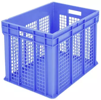 BITO Euronorm-Stapelbehälter Wände durchbrochen blau Inhalt 82 l HxLxB 415x600x400mm 82l PP blau Wände durchbrochen Boden geschlossen