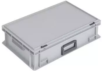 Lockweiler Kunststoffkoffer Schiebeverschluss grau 33 l L600xB400xH163 mm PP 1 Griff