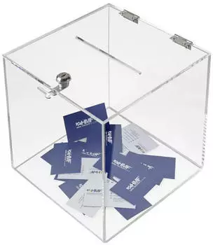 HMF 46917 Acryl Spendenbox Schloss 25 x 25 x 25 cm DIN A5 Transparent