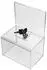 HMF 46912 Acryl Spendenbox Abschließbar 155 x 11 x 11 cm DIN A6 Blatteinschub Transparent