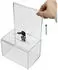 HMF 46912 Acryl Spendenbox Abschließbar 155 x 11 x 11 cm DIN A6 Blatteinschub Transparent