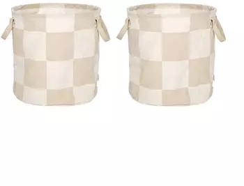 OYOY Chess Aufbewahrungskorb Ø 32 cm clay / off-white (2er-Set)