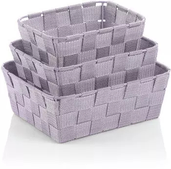 Kela Korb-Set Alvaro PP-Faserband pastell violet 3Stk