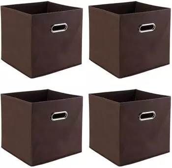 casa NOVA Aufbewahrungsboxen 4er Set NINO 27 x cm Braun Vlies