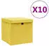 vidaXL Aufbewahrungsboxen mit Deckeln 10 Stk. 28x28x28 cm Gelb