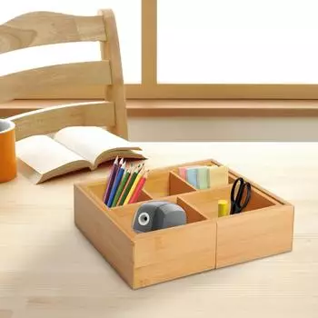 HomCom Aufbewahrungsbox 833-470 natur Bambus B/H/T: ca. 24,6x17,6x7 cm